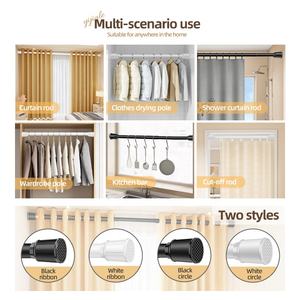 YIJIALE Tringles à rideaux romaines en métal extensibles de 0.7 à 1.2m <span class=keywords><strong>sans</strong></span> <span class=keywords><strong>perçage</strong></span> Ensemble de poteaux de tringles à rideaux réglables en fer - Product Image 2