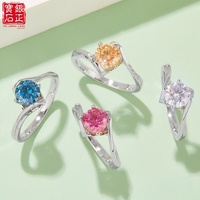 Bague Classique en Moissanite Angel Kiss à Tige Torsadée 1 carat Couleur D en Argent Sterling S925 Plaqué Rhodium Taille Brillant Sertie à Griffes