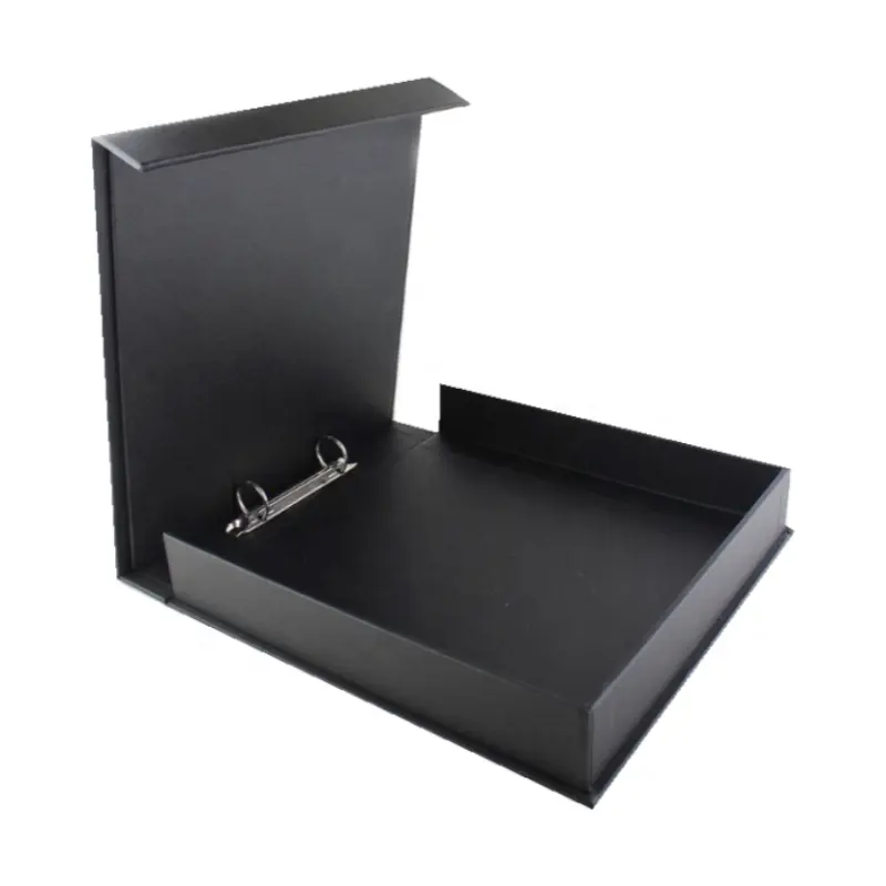 New Arrival Recyclable Gift Cardboard file box Office Supplies Luxury File Folder Magnetic Packaging Clamshell Binder Box