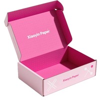 Caja de Regalo Plegable de Cartón Corrugado Rosa con Logotipo Personalizado para Envío de Cosméticos, Empaque de Cosméticos de Lujo, Diseño de Caja de Envío Resistente