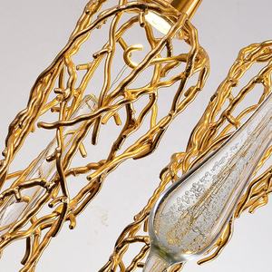 Amerikanischer Stil Schlafzimmer Goldene Antike Aluminium-Wandleuchte Lange Kristall-Wandlampe für Innendekoration - Product Image 3