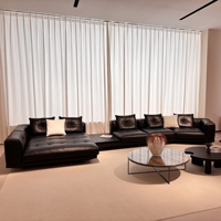 Canapé d'angle moderne en cuir véritable écologique avec chaise longue, sièges modulaires, rembourrage en éponge, pour hôtel et appartement