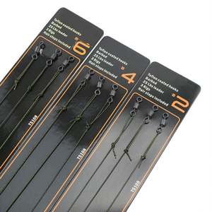 Lien d'hameçon de pêche à la carpe avec ligne enduite, montages de pêche prêts à l'emploi avec hameçon barbelé et bouchons de bouillettes - Product Image 3