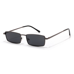 Lunettes de soleil unisexes avec monture en métal rectangulaire, verres miroir bleu clair, design léger pour adultes, protection solaire - Product Image 6