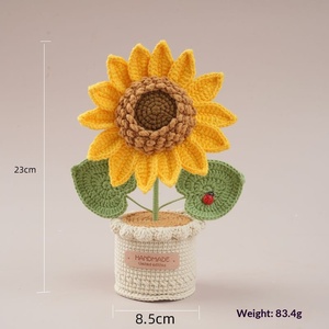 Flor Artificial de Girasol en Maceta de 23 cm, Hecha a Mano, para Decoración de Escritorio, Regalo para el Día <span class=keywords><strong>del</strong></span> Maestro - Product Image 2
