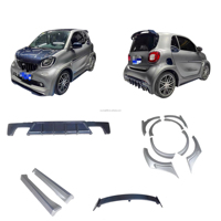 Kit carrosserie en fibre de carbone sèche pour Mercedes-Benz Smart, style MSY, haute qualité, comprenant lèvre avant, jupes latérales et diffuseur