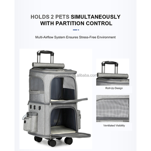 YOUME fabrika toptan siyah gri mavi pets seyahat çantaları yüksek kapasiteli <span class=keywords><strong>Pet</strong></span> arabası taşıyıcı geniş çift katmanlı evcil hayvan taşıyıcı - Product Image 2