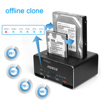 FIDECO Usb Pengisi Daya Cepat Duplikator Dual Bay Hard Drive Disk SSD Dock Clone SATA Usb 3.0 Hdd Docking Station Clone