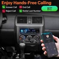 Amplificador Estéreo Hi-Fi, Reproductor MP3 Extraíble para Auto con Transmisor USB FM BT, Control Remoto, Cable ISO