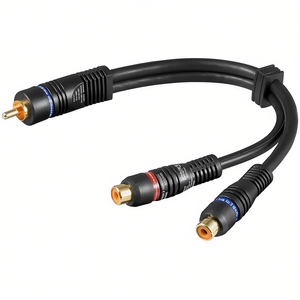 Cable adaptador de audio RCA macho a 2 RCA hembra con doble blindaje - Product Image 2