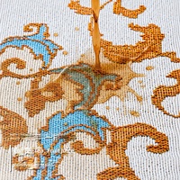 Europäischer Luxus-Teppich mit Geometrischem Muster aus Poly-Baumwolle, Dreidimensional Jacquard-Gewebt mit Handgenähten Fransen