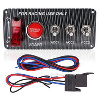 Panneau de commutateur d'allumage 12v pour voiture de course 5 en 1 Commutateurs de démarrage d'allumage avec bouton poussoir du moteur Systèmes de moteur