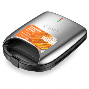 RAF 8 Slices Stainless Steel Housing 1400w Non Stick Snack Sandwich Panini <b>Waffle</b> <b>Maker</b> Non-Stick Coating RAF Sandwich <b>Maker</b> 8 S - Product Image 3