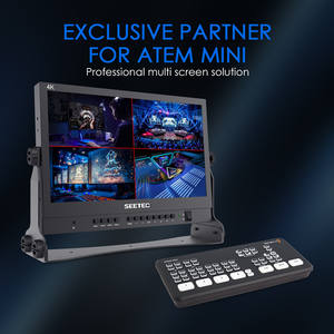 SEETEC ATEM156 profesional Quad HDMI Broadcast Director Monitor Multi-formato Switcher Companion para producción <span class=keywords><strong>de</strong></span> estudio <span class=keywords><strong>en</strong></span> vivo - Product Image 4