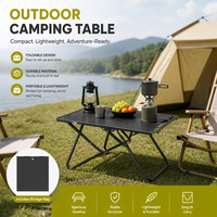 Table pliante multifonctionnelle tactique pour l'extérieur, équipement de pique-nique et de camping portable, table à manger compacte en acier au carbone rectangulaire