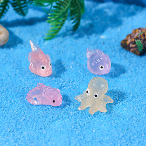 Décorations miniatures en résine de poulpe qui brillent dans le noir pour aquarium, ornements marins pour poissons. - Product Image 4