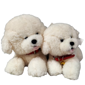 Usine en gros en peluche mignon <span class=keywords><strong>petit</strong></span> chien blanc couché peluche poupée PP coton remplissage soulagement du Stress cadeau pour enfants OPP sac - Product Image 6