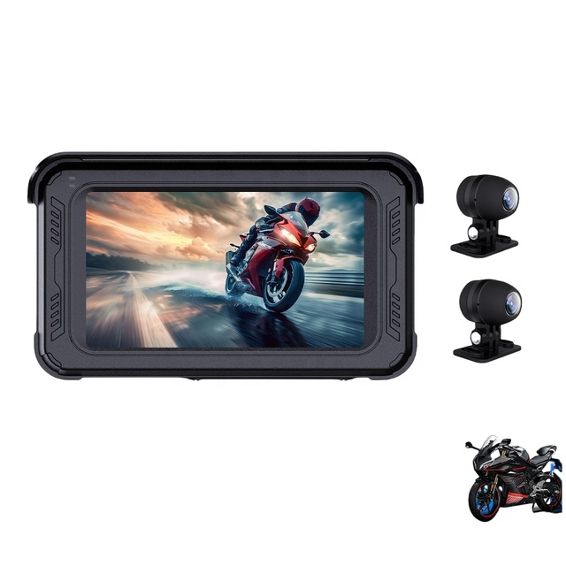 6.25 Inch Waterproof Wireless CarPlay Android Auto GPS Navigator for Motorcycles with Touch Monitor TPMS DVR and CarPlay