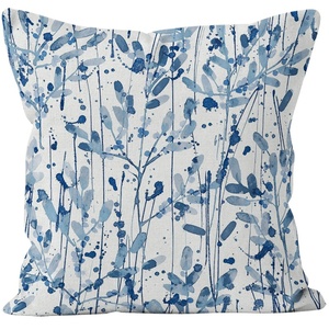 Federa per cuscino in peluche azzurro classico stile americano con design floreale astratto personalizzabile per decorazione casa, auto, divano - Product Image 4