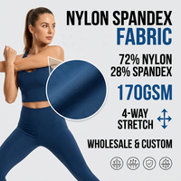 Tissu 72% Nylon 28% Spandex 170gsm extensible dans les 4 sens, respirant, séchage rapide, jersey pour leggings, vêtements de sport, matière pour vêtements de sport