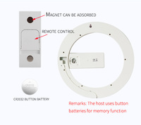 Jam Dinding LED Cermin Bulat Digital 12 Inch dengan Remote Control, Alarm/Suhu, Desain Kreatif, Lampu Berongga dengan Pergantian Warna