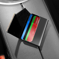 Étui de luxe étincelant en acier inoxydable pour cartes de visite, cartes de crédit, cartes d'identité et billets – Porte-cartes de poche