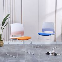 Chaise de bureau empilable sans accoudoirs en tissu avec structure métallique, idéale pour les visiteurs, la formation, le personnel et les salles de conférence – Offre Spéciale