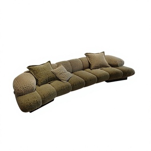 Ensemble de canapés modulaires en forme d'alien, design <span class=keywords><strong>Nawi</strong></span>, style rétro, color-block, meubles de salon, style nordique minimaliste, tissu - Product Image 2