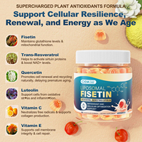 Gummies liquides OEM 200mg de Fisetin Liposomal et Resvératrol avec Trans-Resvératrol, Quercétine, Lutéoline pour le soutien de la longévité et le renouvellement cellulaire
