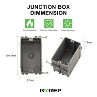 Nouvelle boîte de jonction électrique en PVC Barep, norme américaine ETL, simple compartiment, pour interrupteur et prise