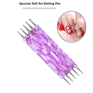 Lot de 5 outils de manucure professionnels pour nail art, motif vague marine violette, fournitures OEM pour la décoration de gel - Product Image 5