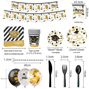 Juego de Vajilla Desechable para Fiesta de Graduación, Artículos para Fiesta de Graduación de Secundaria, Más Vendidos - Product Image 3