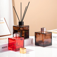 Flacon roll-on en verre rouge vide pour diffuseur d'arômes et désodorisant, 100 ml et 200 ml, avec coffret cadeau haut de gamme