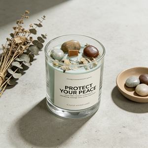 Bougie aromathérapeutique artisanale haut de gamme en cire de soja, pierre de cristal moderne, pour les fêtes, les anniversaires, y compris la Saint-Valentin - Product Image 6