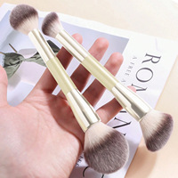 Set Kuas Kosmetik 2-Piece Baru dari Bahan Nylon dengan Desain Tabung Panjang untuk Bedak Tabur & Blush Pabrik Shenzhen