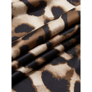 <span class=keywords><strong>OOTD</strong></span> señoras Sexy vestido de poliéster estampado de leopardo encaje Halter cintura manga larga corta Oficina señoras moda elegante escote vestido - Product Image 4