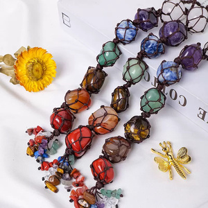Cristalli Naturali Lucidati, Pietre Grezze Naturali in Rete Intrecciata, Souvenir Fai-da-Te, Regalo con 7 Chakra per Decorazione Auto e Casa - Product Image 2