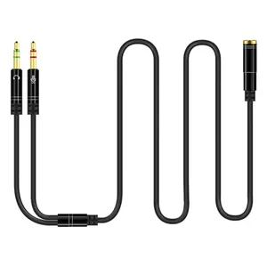 3.5mm Jack Mikrofon Kulaklık Splitter Ses Kablosu AUX Uzatma 2 Erkek 1 Kadın Kabloları Bilgisayar Notebook Için MP3