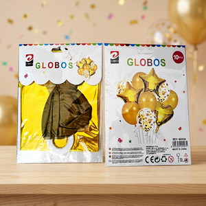 Erpsl 10pc Gold Latex Disposable Elegant Birthday Balloon Set 12 Pack 3 Color Gravure Printed Indoor Use Party Decoration - Product Image 4
