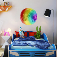 Autocollants muraux 3D lumineux en forme de lune pour enfants, décoration de chambre de bébé, chambre à coucher, salon, décoration de la maison, papier peint qui brille dans le noir, 30 cm