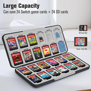 Étui de carte de jeu magnétique Compact Portable 24 fentes pour Nintendo <span class=keywords><strong>Switch</strong></span> 2/<span class=keywords><strong>OLED</strong></span>/Lite 24 fentes pour carte <span class=keywords><strong>Micro</strong></span> <span class=keywords><strong>SD</strong></span> coque dure - Product Image 2