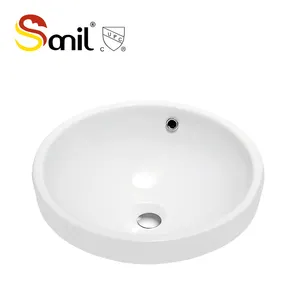 Hot Selling CUPC Certified Undermount Round Drop In Vitreous Ceramic Lavatory Vanity Bathroom Restroom Sink Pure White Basin