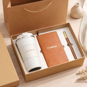 Custom Branded Luxury Leather & PU Cover Office Essentials Set <b>Notebook</b> Tumbler Pen <b>with</b> Gift Box for Staff Rewards Onboarding - Product Image 4