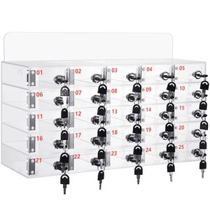 Tùy Chỉnh Điện Thoại Lưu Trữ Tủ Túi Với Các Phím 25 Khe Cắm Rõ Ràng <span class=keywords><strong>Acrylic</strong></span> Điện Thoại Di Động Locker <span class=keywords><strong>Box</strong></span> Cho Phòng Hội Nghị - Product Image 1