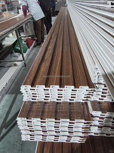 Panneaux muraux acoustiques en WPC laminé rainuré, décoratifs, pour décoration intérieure, faciles <span class=keywords><strong>à</strong></span> installer - Product Image 1