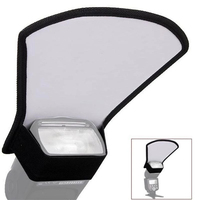 2-en-1 argent/blanc diffuseur de Flash d'appareil Photo boîte à lumière Photo Flash réflecteur de lumière pour appareils Photo taille 11x18x20cm
