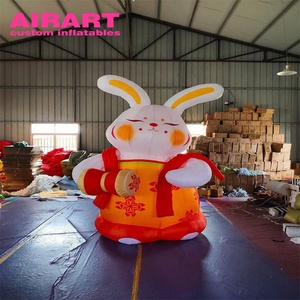Pembe renk olaylar dekorasyon maskot şişme büyük tavşan, paskalya için şişme sevimli tavşan hayvan şekilli balon - Product Image 5
