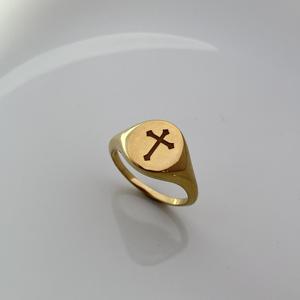 Faith Cross Design <b>Signet</b> <b>Ring</b> 925 Sterling <b>Silver</b> Religious Jewelry for <b>Men</b> and Women - Product Image 2