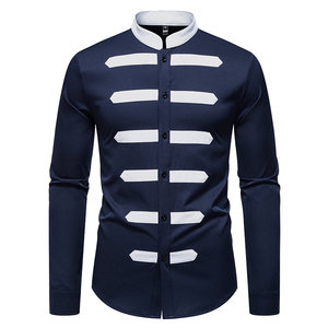C74 Chemise à col mandarin à manches longues de style chinois pour <span class=keywords><strong>hommes</strong></span> <span class=keywords><strong>Chemises</strong></span> formelles - Product Image 5