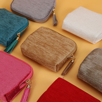 SIFOO Pochette de rangement pour bijoux personnalisée avec logo, sac de voyage portable pour boucles d'oreilles et bracelets, organiseur de bijoux en microfibre coloré